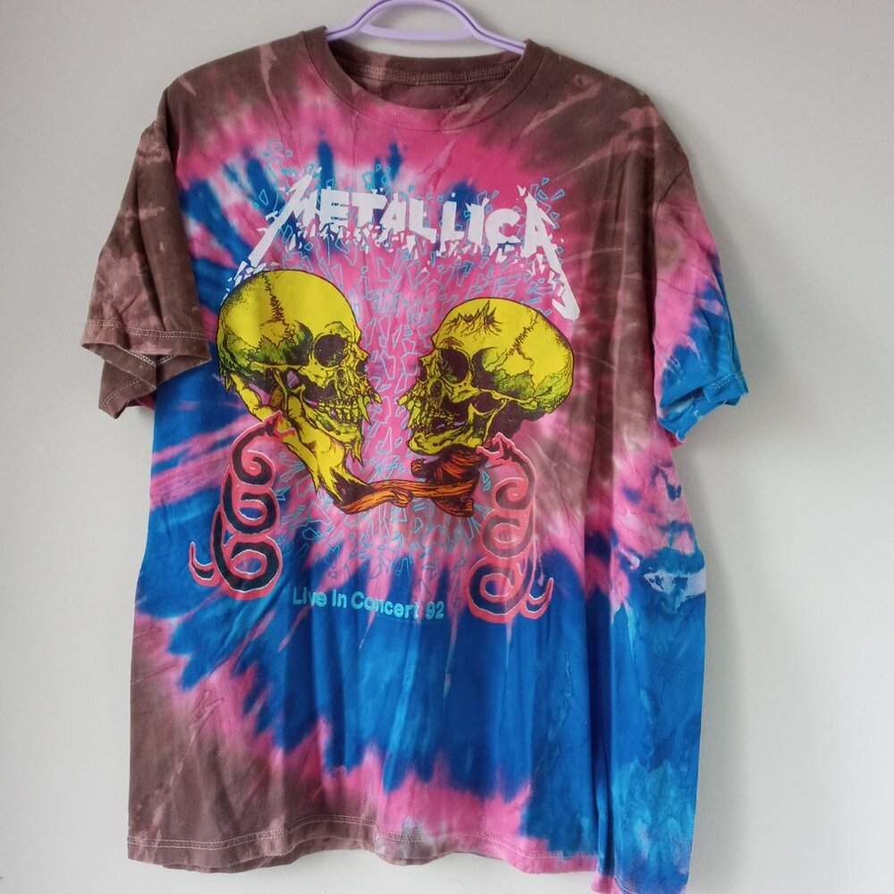 Metallica Live in Concert 92 graphic Tie Dye rare colorway T-Shirt size XL